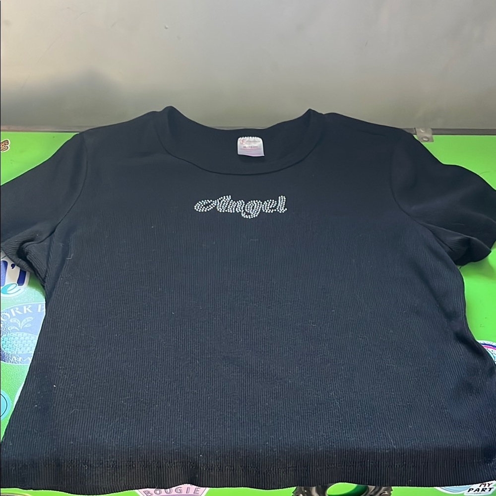 Bedazzled “Angel” baby tee